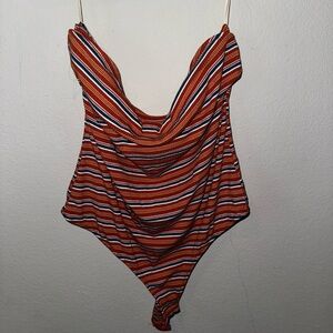 Free People Multicolor Striped Bodysuit